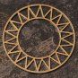 Celestial Geometric Abstract Bracelet Celestial Openwork Sun Design Cuff Gold Zig Zag Tribal Armor