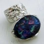 Arty Oval Ring Metallic Swirl Silver Chunky Armor Knuckle Art Designer Style Avant Garde Size 10