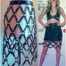 Harness Skirt 32" Runway Black Leather Silver Rings Studs Cage Bondage Fetish BDSM Gothic