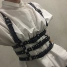 Corset Harness Body Cage Bustier Black Leather Goth Wiccan Fetish Avant Garde Statement