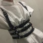 Corset Harness Body Cage Bustier Black Leather Goth Wiccan Fetish Avant Garde Statement