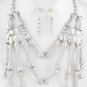 Skeleton Hands Necklace & Earrings Set Large Statement Antique Silver Chain Chunky Skull Bones