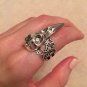 Raven Bird Skull Ring Steampunk Crow Poe Goth Wicca Antique Silver Avant Garde Knuckle