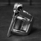 Bird Skull Ring Goth Wicca Raven Crow Statement Knuckle Art Cage Antique Silver Tribal