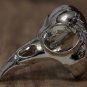 Raven Crow Skull Statement Ring Chunky Bird Knuckle Art Silver Goth Wicca Pagan