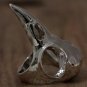 Raven Crow Skull Statement Ring Chunky Bird Knuckle Art Silver Goth Wicca Pagan
