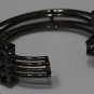 Cross Cage Tribal Open Bracelet Gunmetal Hematite Sideways Architectural Geometric Cuff