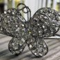 Butterfly Cuff Bracelet Crystal 3-D Silver Statement Hinge Bangle