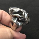 Smilodon Tiger Cat Skull Saber Tooth Mens Statement Ring Silver Stainless Steel  Size 9