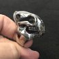 Smilodon Tiger Cat Skull Saber Tooth Mens Statement Ring Silver Stainless Steel  Size 9