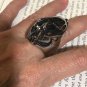 Smilodon Tiger Cat Skull Saber Tooth Mens Statement Ring Silver Stainless Steel  Size 14