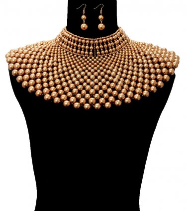necklace pearl cleopatra egyptian choker gold collar armor bib faux beads diamond sets categories beaded earrings chokernecklace spoiledaccessories