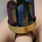 Titanium Rainbow Druzy Ring Antique Gold Crystal Quartz Points Drusy Boho Statement