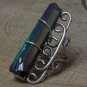 Druzy Quartz Titanium Rainbow Crystal Point Wire Wrapped Ring Antique Silver