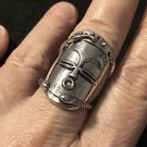 Voodoo Hoodoo Face Art Spirit Statement Ring Snake Witch Black White Magic Mask