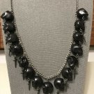 Skull & Dagger Cross Necklace Black Silver Day of the Dead Oxidized Chain Dia de Los Muertos