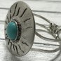 Southwestern Style Turquoise Stone Cuff Bracelet Chunky Natural Blue Silver Western Sun