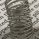Long Textured Spring Style Cage Knuckle Ring Silver Armor Jewelry Women Size 6 6.5 7