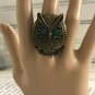 Owl Statement Ring Stretch Women Antique Brass