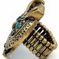Owl Statement Ring Stretch Women Antique Brass