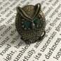 Owl Statement Ring Stretch Women Antique Brass