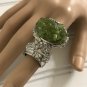 Peridot Chips Arty Style Statement Ring SIZE 5 Knuckle Art Silver Women Jewelry