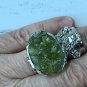 Peridot Chips Arty Style Statement Ring SIZE 5 Knuckle Art Silver Women Jewelry