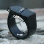 Biker Ring Black Statement Stainless Steel Knuckle Men Women Geometric Metal Size 9