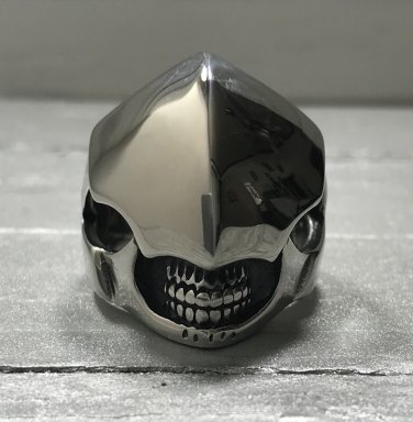 Alien Head Ring Size 12 Biker Rocker Men Stainless Steel Silver Fashion Jewelry