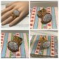 Druzy Style Arty Statement Ring SIZE 4.5 Knuckle Art Women Gold Silver Metallic Chunky