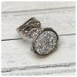 Druzy Style Arty Statement Ring SIZE 5 Knuckle Art Women Silver Metallic Chunky Jewelry