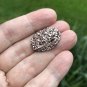 Druzy Style Mauve Rose Arty Statement Ring SIZE 9.5 Knuckle Art Women Silver Metallic Chunky Jewelry