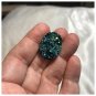 Druzy Style Blue Green Gold Arty Statement Ring SIZE 10 Knuckle Art Women Metallic Chunky Jewelry