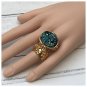 Druzy Style Blue Green Gold Arty Statement Ring SIZE 10 Knuckle Art Women Metallic Chunky Jewelry