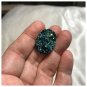 Druzy Style Blue Green Gold Silver Arty Statement Ring SIZE 5 Knuckle Art Women Chunky Jewelry
