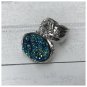 Druzy Style Blue Green Gold Silver Arty Statement Ring SIZE 10 Knuckle Art Women Chunky Jewelry