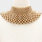 Pearl Bib Beads Necklace Cleopatra Queen Collar Choker Gold Wedding Bridal Egyptian