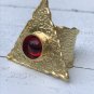 Triangle Statement Ring Chunky Red Glass Stone Gold Adjustable Ring Boho Ring