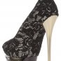 (35-41EUR)women's sexy lace double platform high heels dress shoes x101