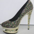 (35-41EUR)women's sexy Rhinestone double platform high heels dress shoes x100