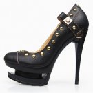 women's 100% cow leather two platform high heels dress shoes x98
