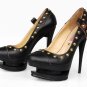 women's 100% cow leather two platform high heels dress shoes x98