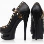 women's 100% cow leather two platform high heels dress shoes x98