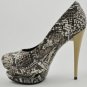 (35-41EUR)women's sexy python design sheepskin double platform high heels dress shoes x128