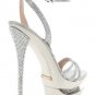 women's silvery Rhinestone platform high heels sandal x87