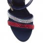 (35-41EUR)women's colorful Rhinestone platform high heels sandal x89