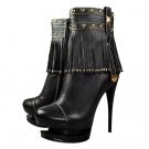 (35-41EUR)women's sheepskin platform high heels ankle boots( Drop Ship) x124