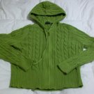 Bay Studio Green Zip-Front Cardigan Hooded Sweater Large