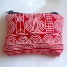 Red and White Batik Zipper pouch