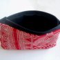 Red and White Batik Zipper pouch